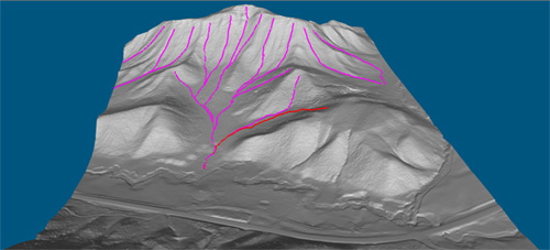 Trace water flow paths